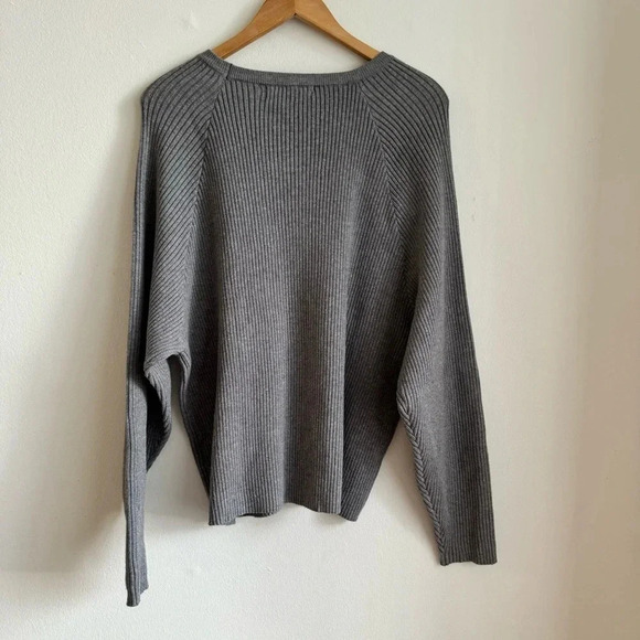 Women's Blue Crew Neck Sweater - Picture 4 of 8